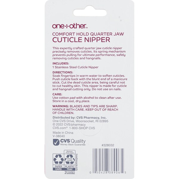 one+other Comfort Hold Quarter Jaw Cuticle Nipper