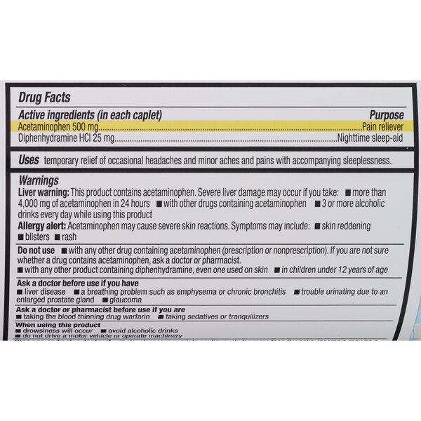 CVS Health Extra Stength Acetaminophen PM Pain Reliever & Nighttime Sleep-Aid Caplets