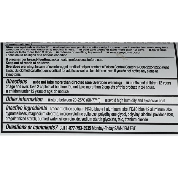 CVS Health Extra Stength Acetaminophen PM Pain Reliever & Nighttime Sleep-Aid Caplets