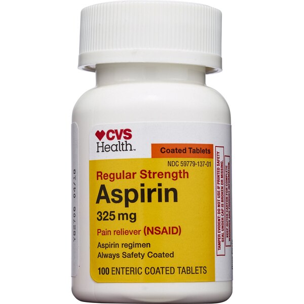 CVS Health Regular Strength Aspirin 325 MG Enteric Coated Tablets