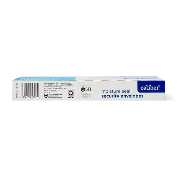 Caliber Security Envelopes, Moisture Seal, 40 ct