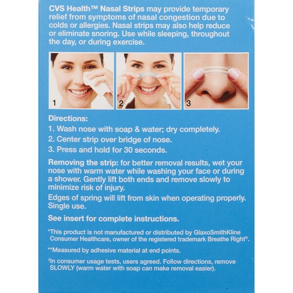 CVS Health Medium Nasal Strips, Clear, 30 CT