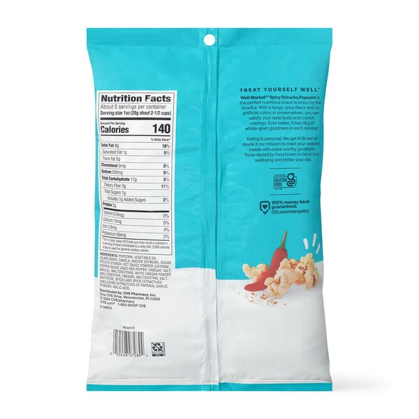 Well Market, Spicy Sriracha Popcorn, 5 oz