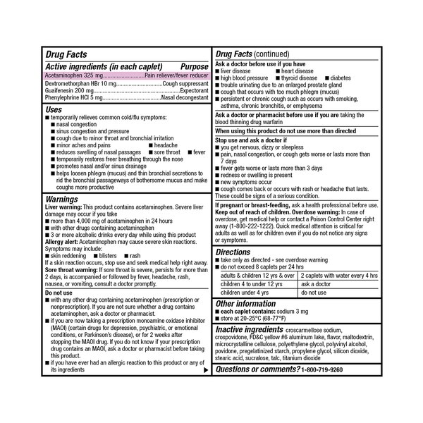 CVS Health Cooling Severe Daytime Cold & Flu Relief Caplets, 24 CT