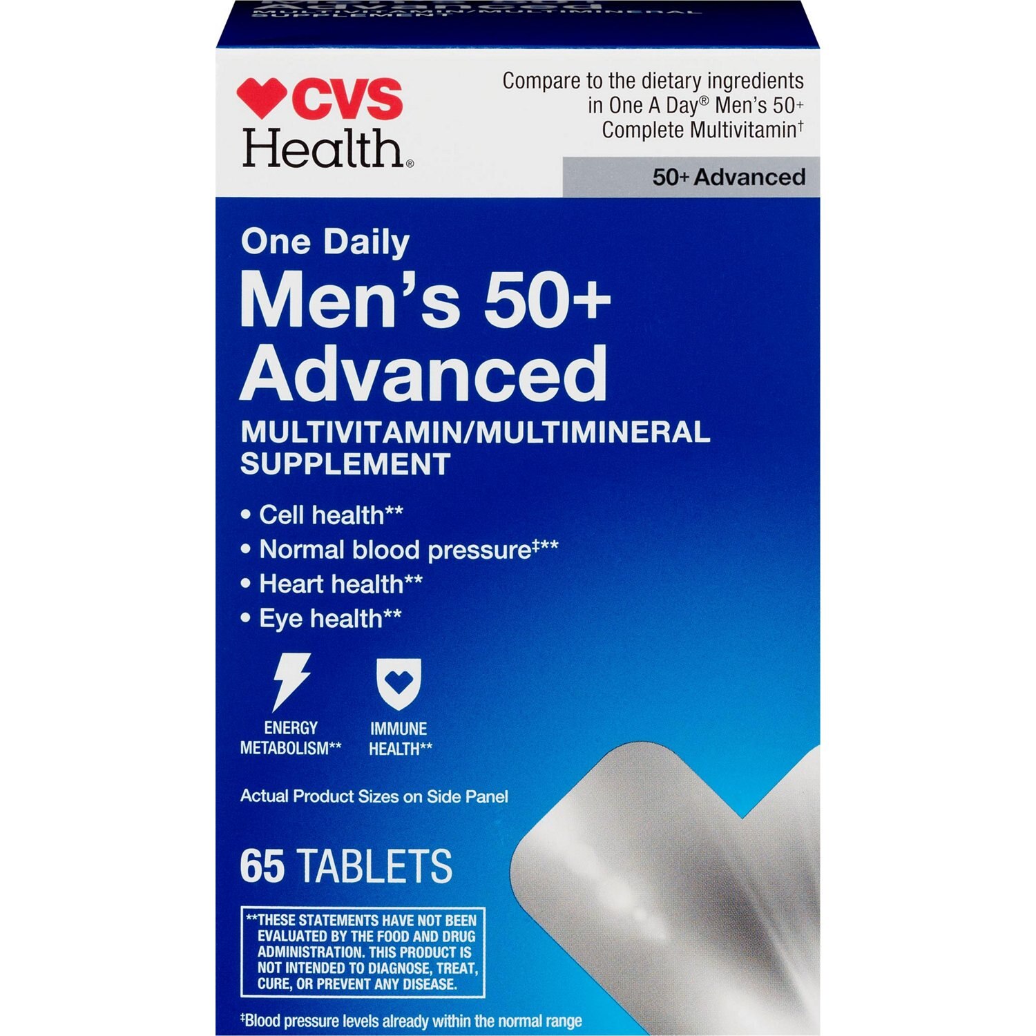 CVS Men 50+  Advanced  Multivitamin Tablets, 65 CT image.