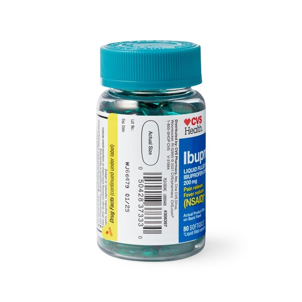 CVS Health Ibuprofen 200 MG Liquid Filled Softgels, 200 MG