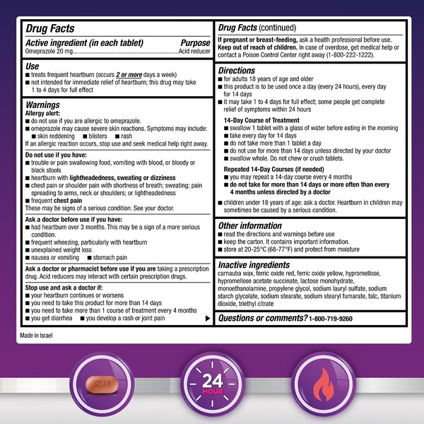 CVS Health - Omeprazole en tabletas para reducir el ácido, liberación lenta, 20 mg