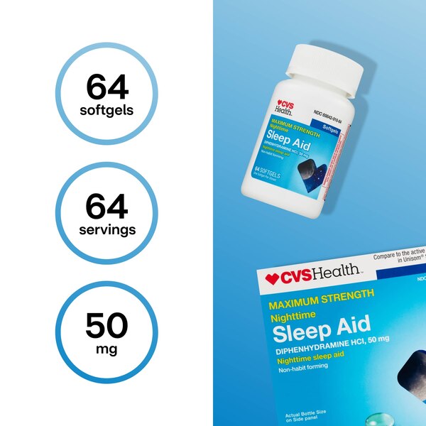 CVS Health Maximum Strength Nighttime Sleep Aid Softgels