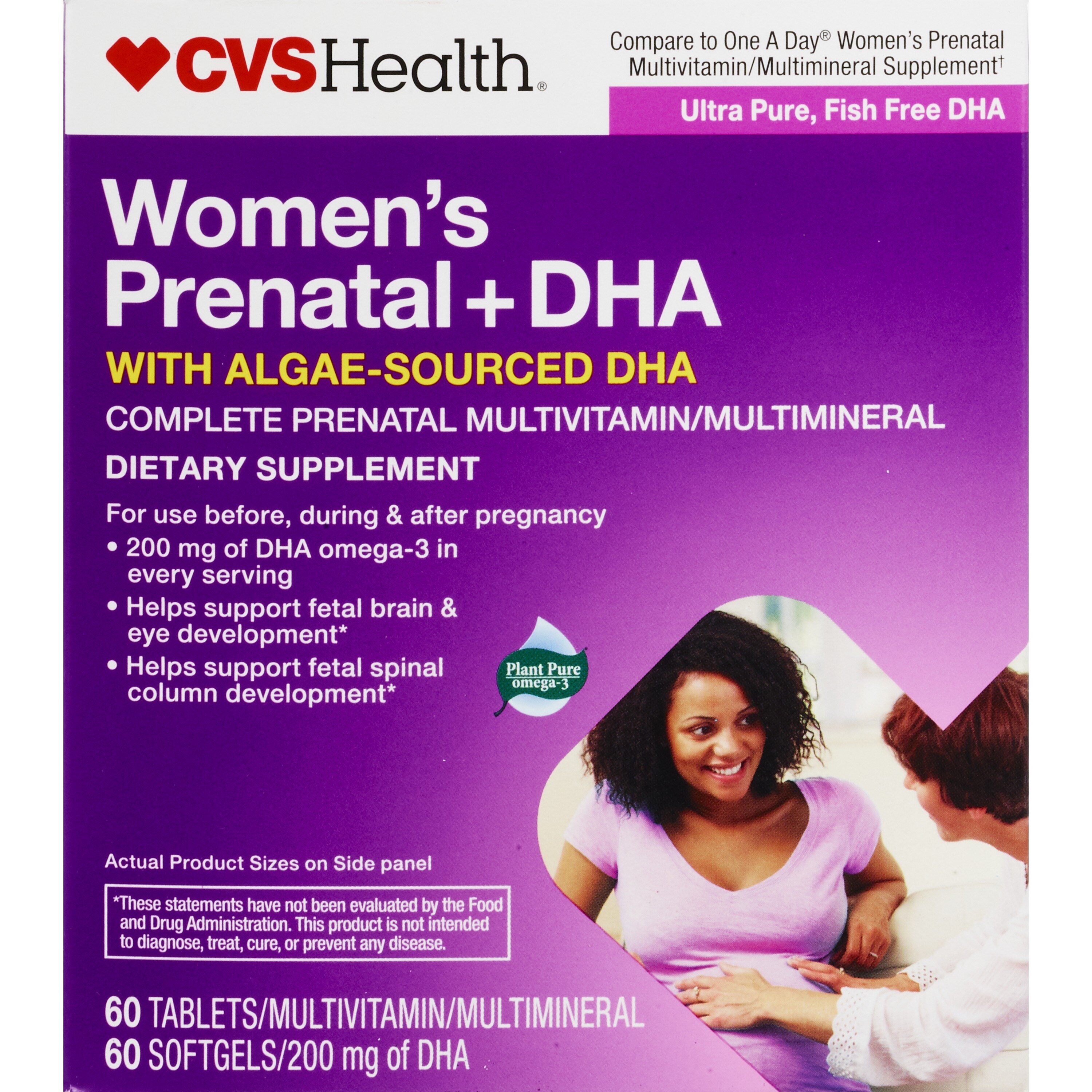 CVS Health - Cápsulas blandas prenatales, multivitaminas con DHA, 120 u.