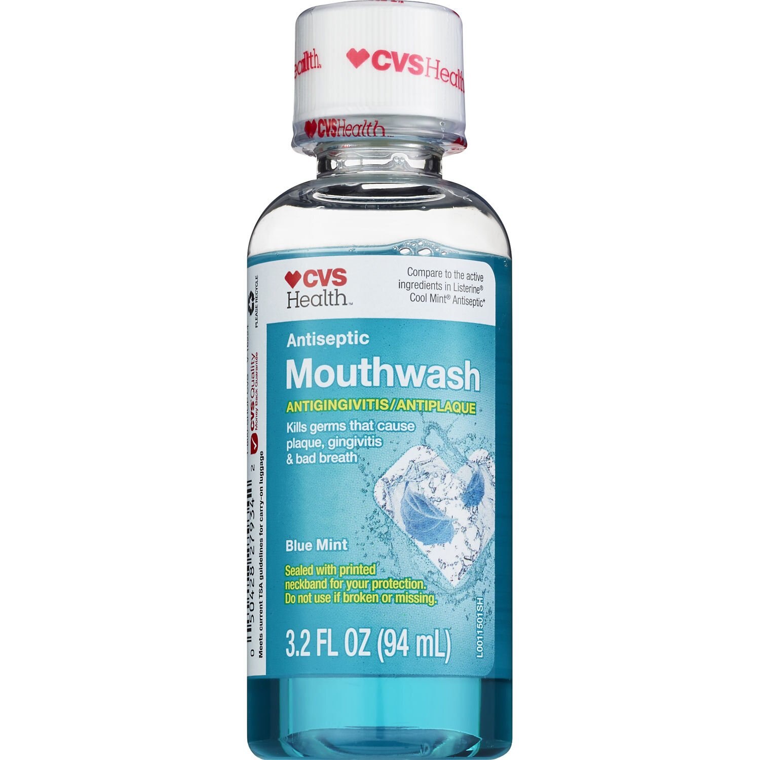 CVS Health Antiseptic Mouth Rinse Blue Mint image.