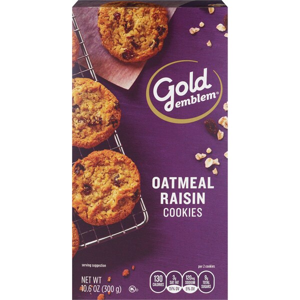 Gold Emblem Oatmeal Raisin Cookies, 10.6 oz