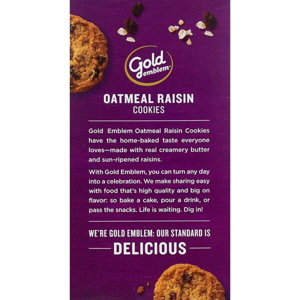 Gold Emblem Oatmeal Raisin Cookies, 10.6 oz