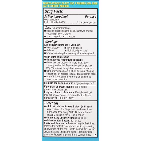 CVS Health 12HR Sinus Relief Spray Oxymetazoline 0.05%, 0.5 OZ