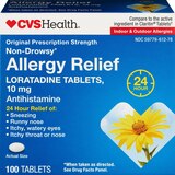 CVS Health 24HR Non Drowsy Allergy Relief Loratadine Tablets, thumbnail image