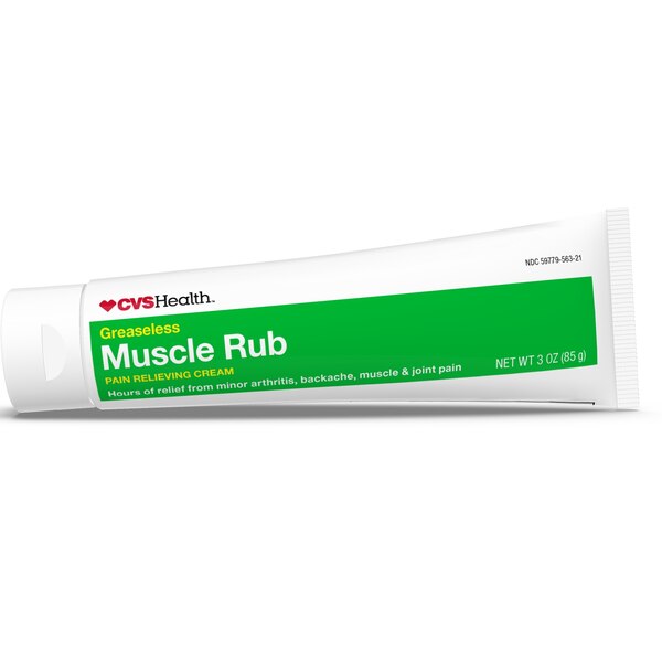 CVS Health Greaseless Muscle Rub Pain Relieving Cream, 3 OZ