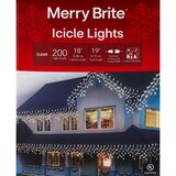 Merry Brite 200 Icicle Lights, Clear, 19 ft, thumbnail image