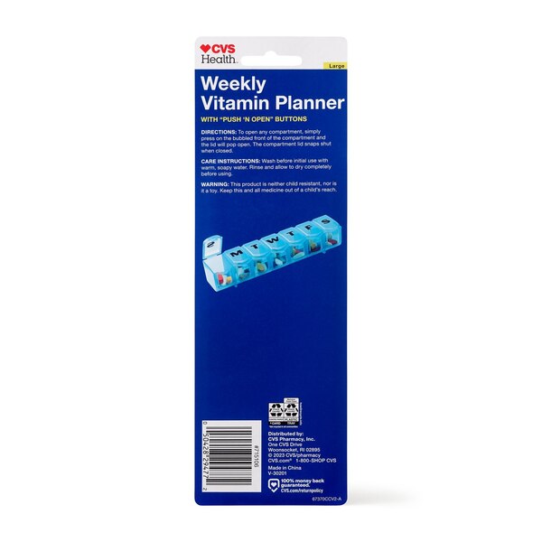 CVS Health Weekly Vitamin Planner Large Assorted Colors