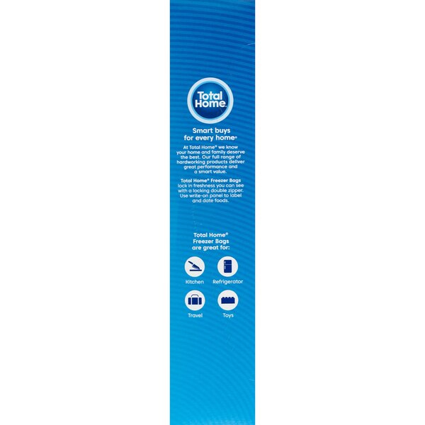 Total Home Freezer Bags, Color Seal Double Zipper, Gallon