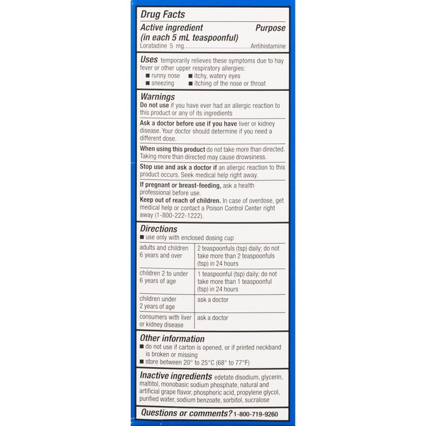 CVS Health Children's 24HR Non-Drowsy Allergy Dye Free Loratadine Oral Antihistamine