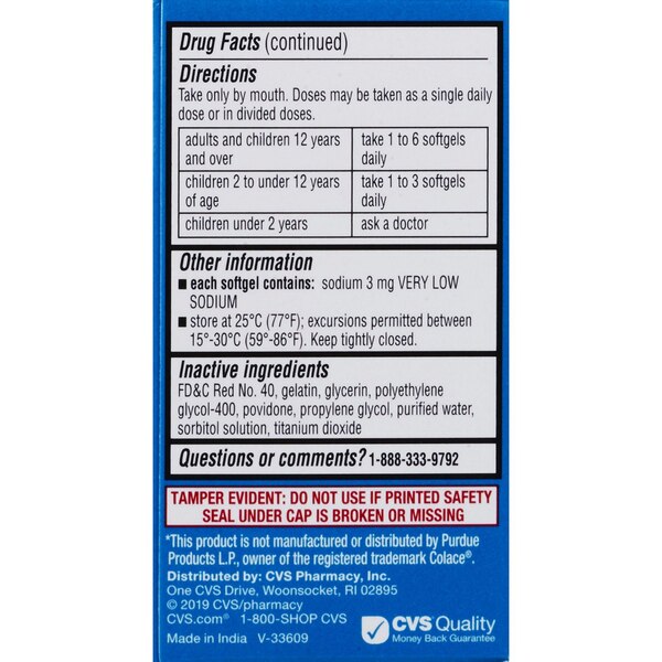 CVS Health - Suavizador fecal en cápsulas blandas, 50 mg