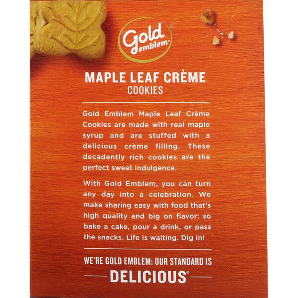 Gold Emblem Maple Leaf Creme Cookies, 12.3 oz