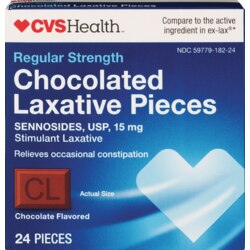 CVS Health Chocolate Laxative Pills Regular Strength, 18 CT
