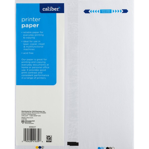 Caliber Printer Paper, 8.5 x 11, 500 ct