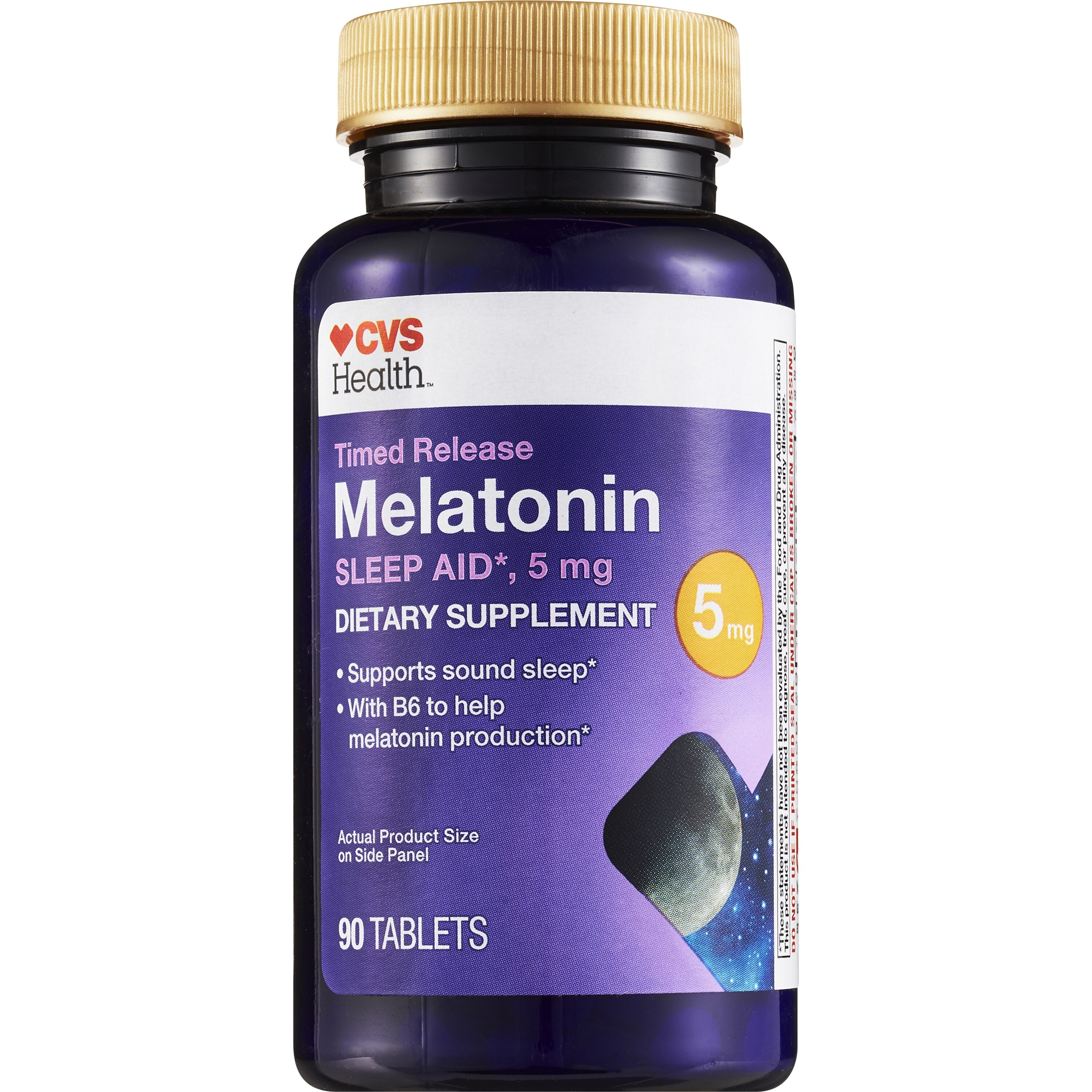 CVS Health - Melatonina en tabletas de liberación prolongada, 5 mg, 90 u.