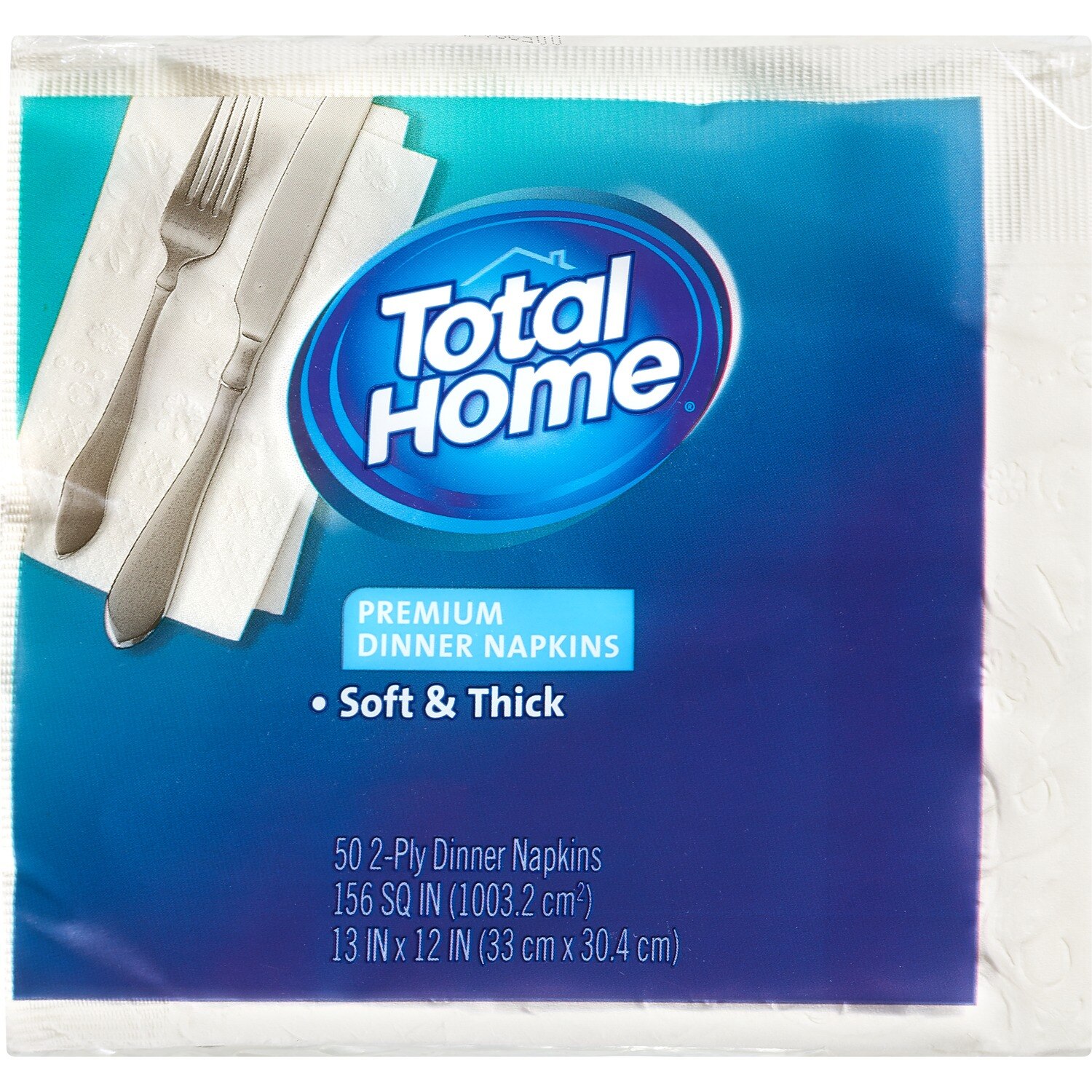 Total Home - Servilletas premium, 2 capas, blanco