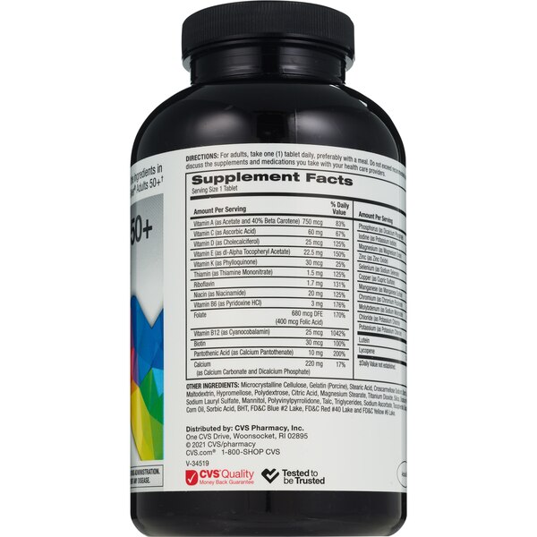 CVS Health Adult 50+ Multivitamin Tablets, 365 CT