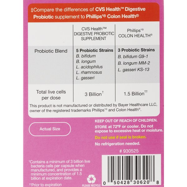 CVS Health Digestive Probiotic Capsules, 45 CT