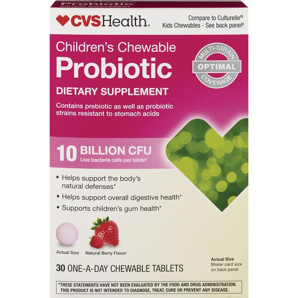 CVS Health Children's Probiotic Chewable Tablets, Berry, 30 CT
