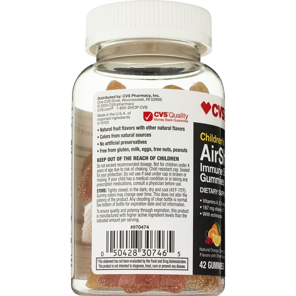 CVS Health Children's AirShield Immune Support Gummies, Citrus and Cherry, 42 CT