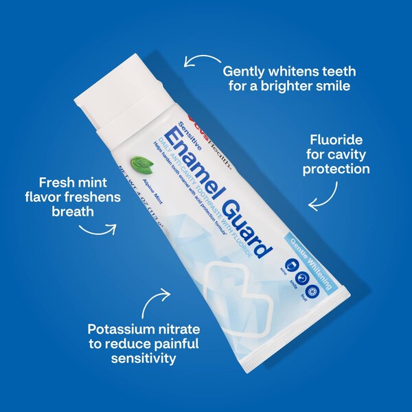 CVS Health Sensitive Enamel Guard Gentle Whitening Toothpaste, Alpine Mint , 4 OZ