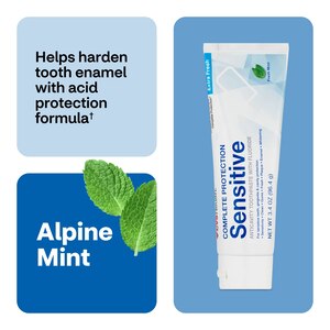 CVS Health Sensitive Enamel Guard Gentle Whitening Fluoride Toothpaste, Alpine Mint , 4 OZ