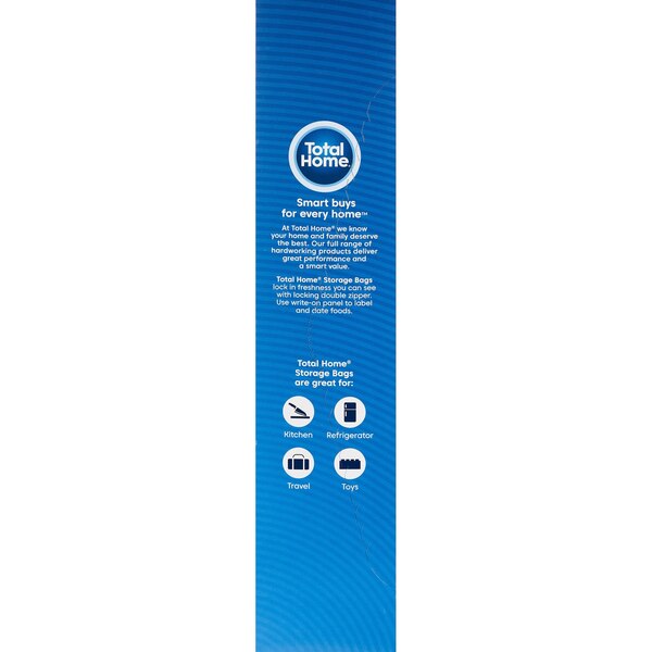Total Home Storage Bags, Color Seal Double Zipper Gallon, 20 ct