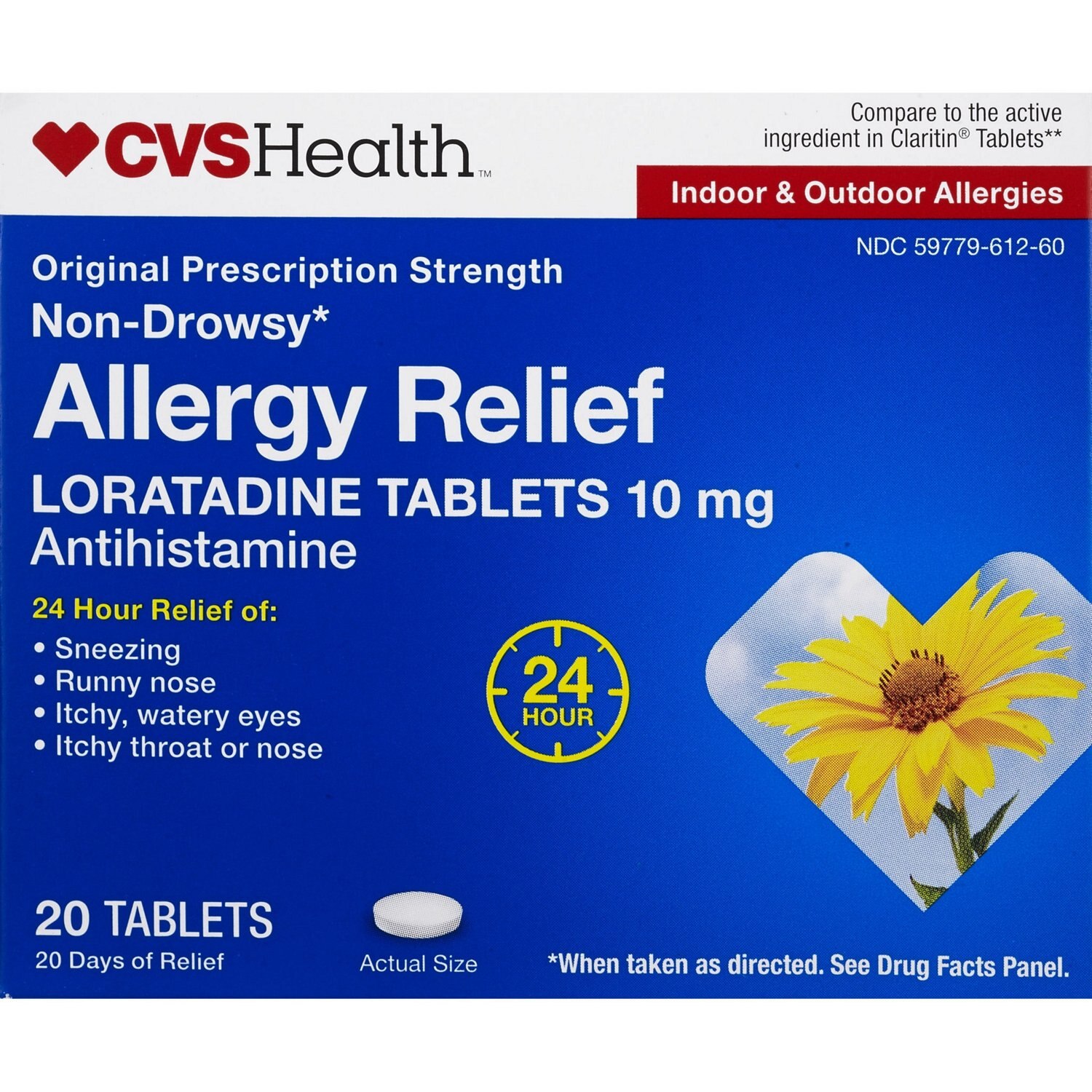 CVS 24HR Non Drowsy Allergy Relief Loratadine Tablets
