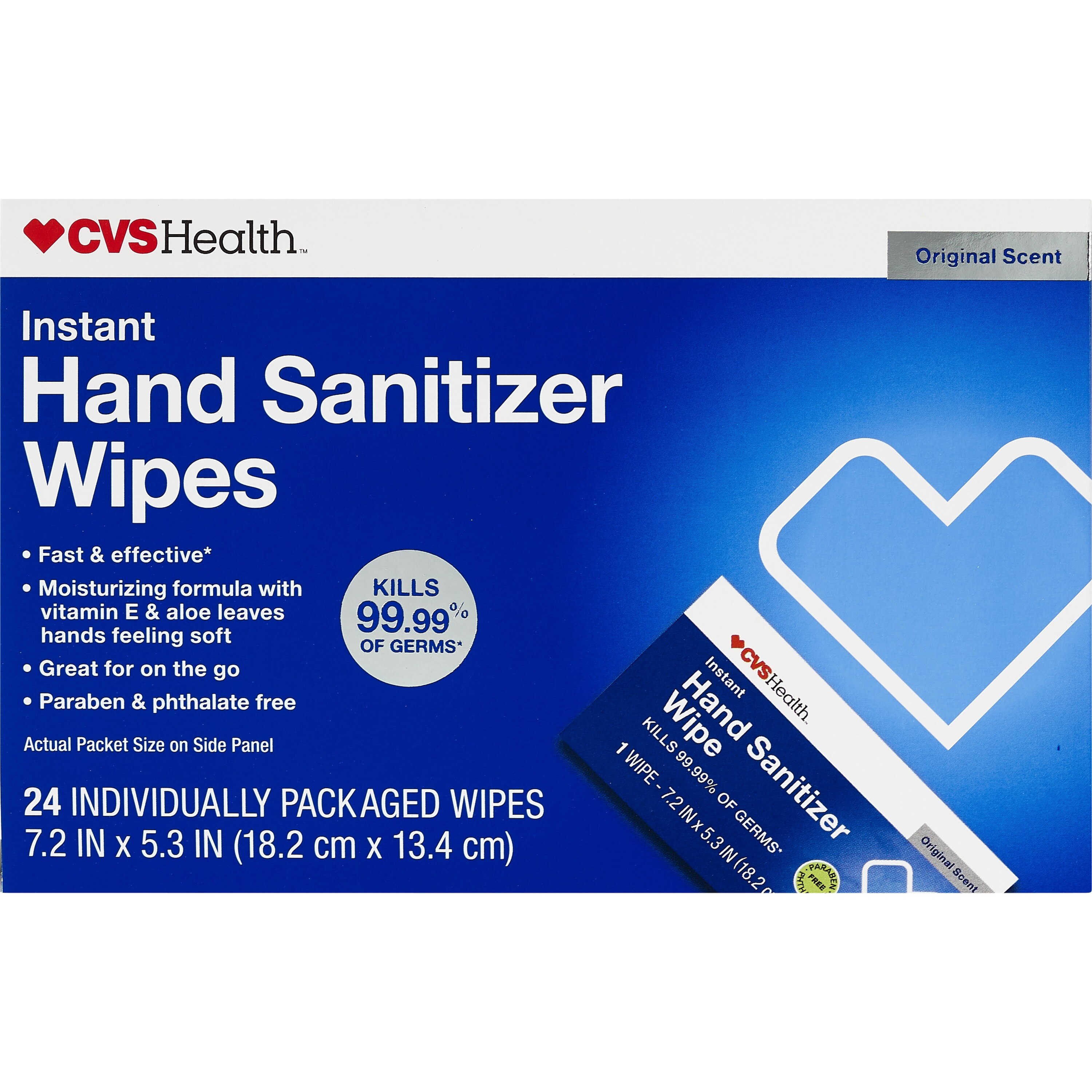 CVS Health - Toallitas para desinfección instantánea de manos, 24 u.