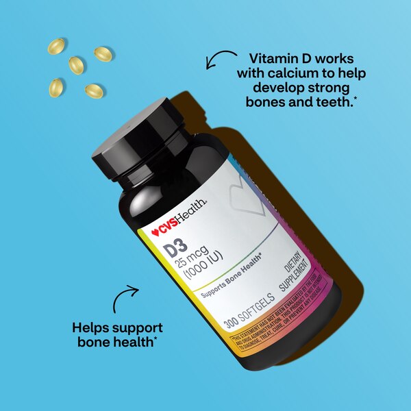 CVS Health Vitamin D3 1000IU Softgels