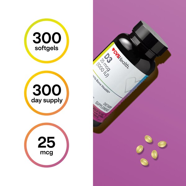 CVS Health Vitamin D3 1000IU Softgels
