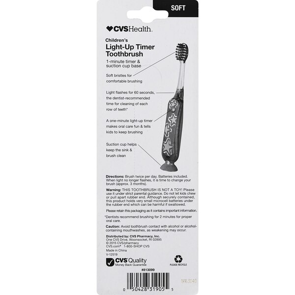 CVS Health Kids Light-Up Timer Toothbrush, Soft Bristle, 2CT