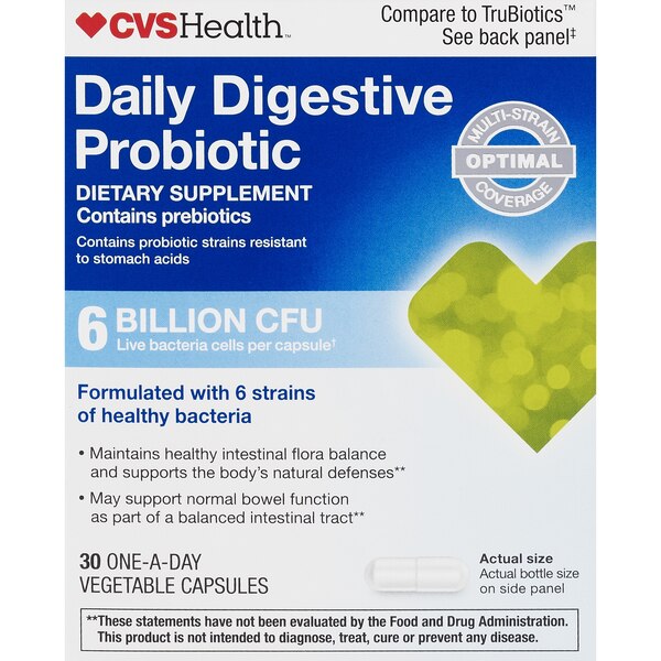 CVS Health Daily Digestive Probiotic 6 Billion CFU Capsules