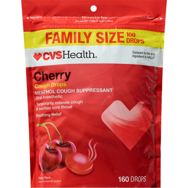 CVS Health Cherry Cough Drops, 160 CT