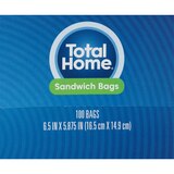 Total Home Zipper Seal Sandwich Bags, 100 ct, thumbnail image