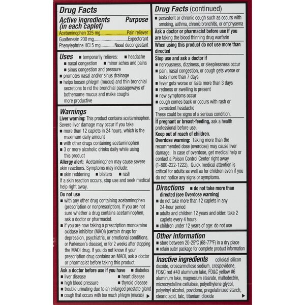 CVS Health Maximum Strength Mucus Relief Sinus Severe Congestion & Pain Relief Caplets, 20 CT