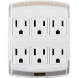 Total Home 6 Outlet Block, White, thumbnail image