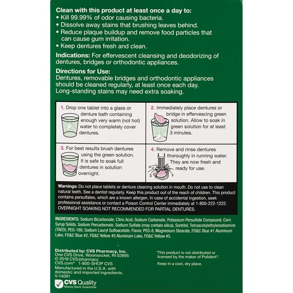 CVS Health 3-Minute Denture Cleanser, 90 CT