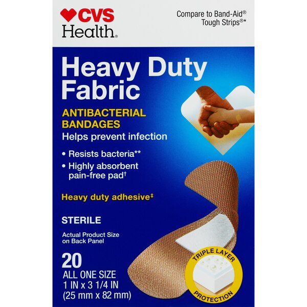 CVS Health - Apósitos antibacterianos de tela ultrarresistente
