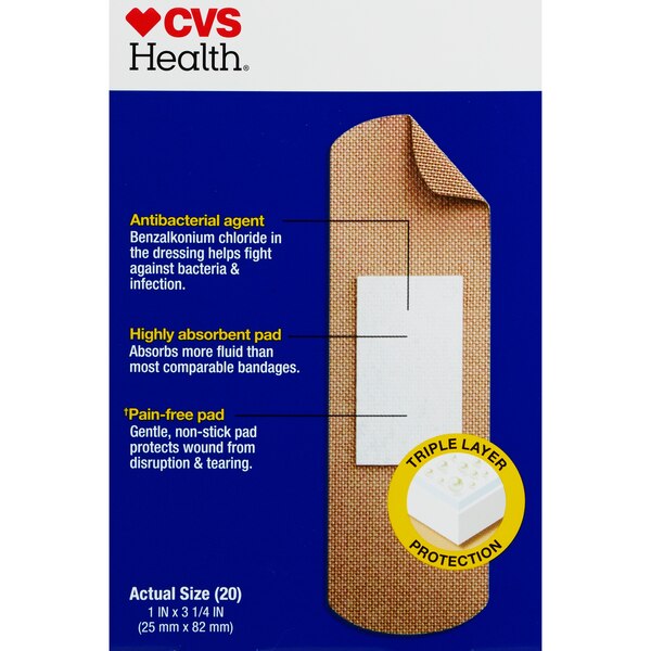 CVS Health - Apósitos antibacterianos de tela ultrarresistente