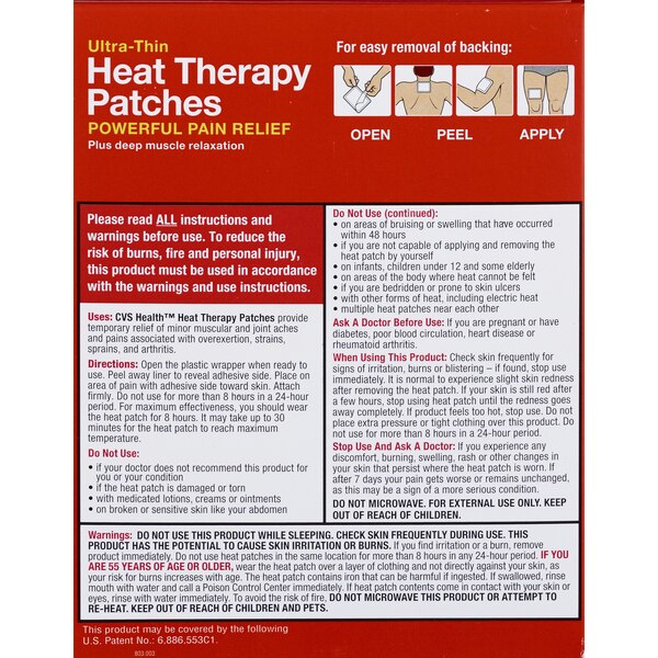 CVS Health Heat Therapy Patches, 4 Count, Small